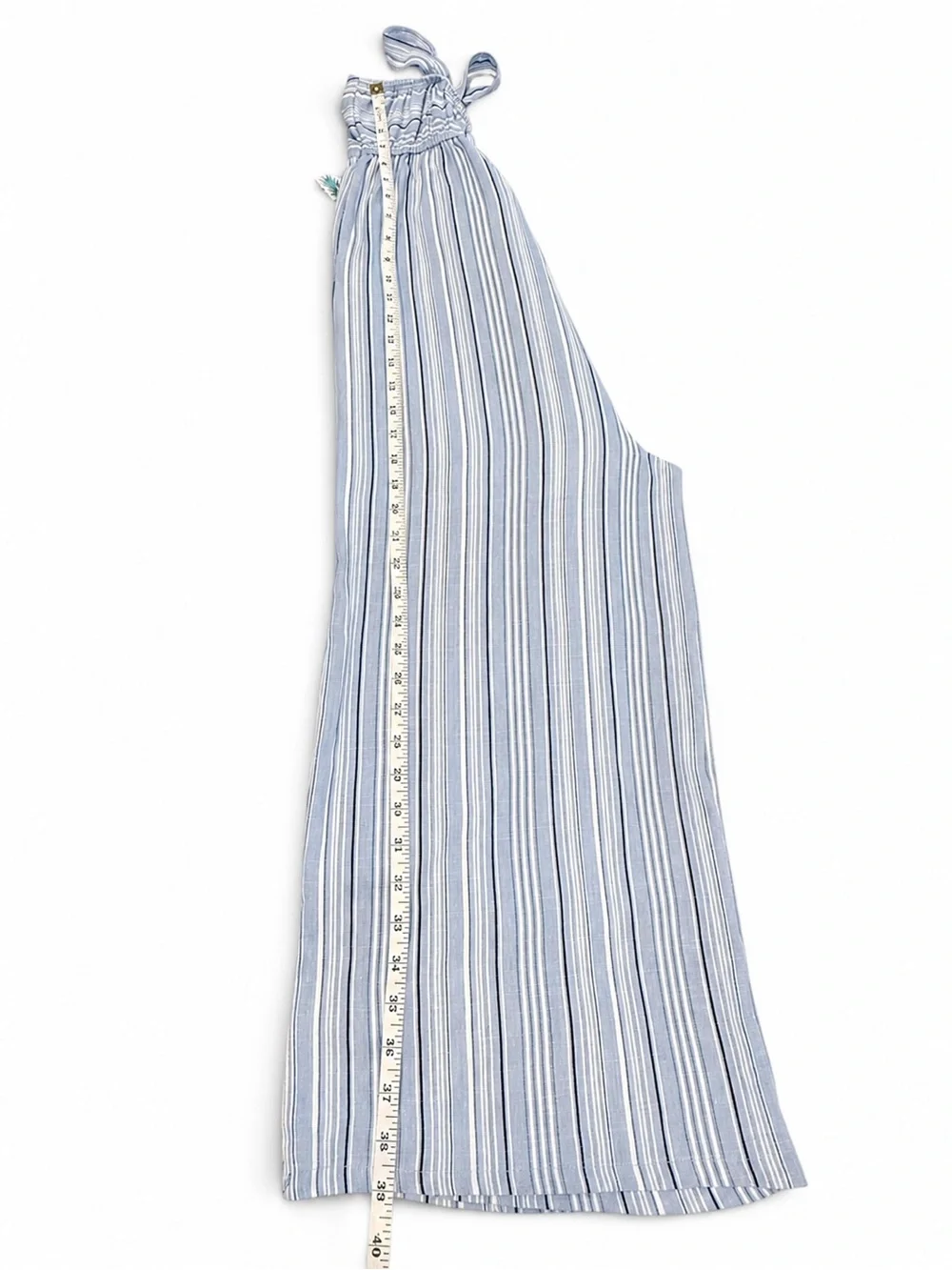 BTween Girls Blue Striped Wide-Leg Jumpsuit Size 7 Adjustable Straps NWT